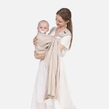La bebe™ Nursing Sling Cotton Art.122958 Light Beige Слинг - платок с кольцами (для детей до 36 месяцев) + ПОДАРОК (минирюкзачек)