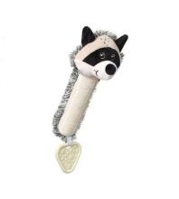 BabyOno Racoon Rocky with teether Art.746 Велюровая игрушка с пищалкой и прорезывателем