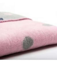 sedziņa (sega)/plediņš kokvilnas 75x100 cm PINK/GREY SPOTS KB-023 Womar
