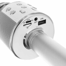 TLC Baby Microfone Art.WS-858 Sudrabs Karaoke mikrofons - skaļrunis ar balss maiņas efektiem