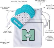 MUNCH BABY teething mitten Mint Green Triangles MM06GT
