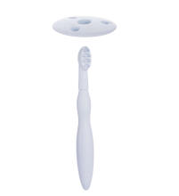 CANPOL BABIES silicone toothbrush with teether and shield for gums and first teeth, 51/500_blu