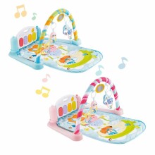 TLC Baby Piano Gym Mat Art.MR118 Pink  Детский развивающий коврик с пианино и дугой с подвесками, со звуком