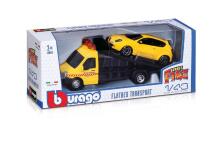 BBURAGO 1/43 Street Fire evakuators Flatbed Transport, 18-31400