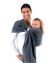La bebe™  Nursing Sling Satin Art.127260 Grey Слинг - платок с кольцами (для детей до 36 месяцев) + ПОДАРОК (минирюкзак)