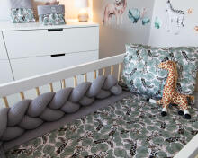 La bebe™ Cotton Border (320) Art.127372 Grey Плетёный бортик-охранка (косичка) для кроватки 320 cм
