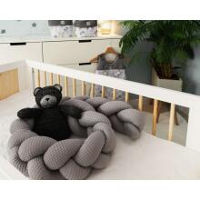 La bebe™ Cotton Border (320) Art.127372 Grey Плетёный бортик-охранка (косичка) для кроватки 320 cм