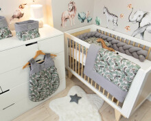 Baby Love Premium Safari Giraffe Art.127375 Mazuļu kokvilnas gultas veļas komplekts no 2 daļām [virspalags ar spilventiņu]