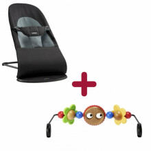 BABYBJORN Supamoji kėdė Balance soft + medinis žaislas 605011A Specialių pasiūlymų rinkinys