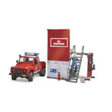 BRUDER ugunsdzēsēju depo ar Land Rover Defender un ugunsdzēsēju, 62701