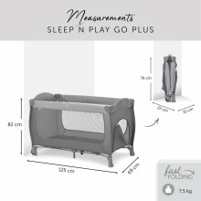 HAUCK gultiņa-manēža Sleep N Play Go Plus Grey
