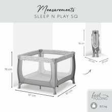 HAUCK gultiņa-manēža Sleep N Play SQ Nordic Grey