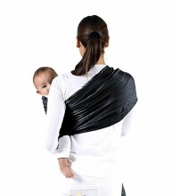 „La bebe ™“ slaugos diržas „VIP Linen Art.127911“ juodas kūdikio diržas su žiedais (vaikams iki 36 mėn.) + NEMOKAMA kuprinė (25x30cm)