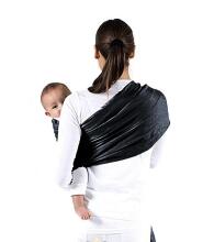 La bebe™ Nursing Sling VIP Linen Art.127911 Black Слинг из натурального льна с кольцами (для детей до 36 месяцев) + мешочек для хранения