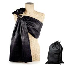 La bebe™ Nursing Sling VIP Linen Art.127911 Black Слинг из натурального льна с кольцами (для детей до 36 месяцев) + мешочек для хранения