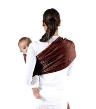 La bebe™ Nursing Sling VIP Linen Art.127913 Brown Слинг - платок с кольцами (для детей до 36 месяцев) + мешочек для хранения