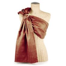 La bebe™ Nursing Sling VIP Linen Art.127913 Brown Слинг - платок с кольцами (для детей до 36 месяцев) + мешочек для хранения