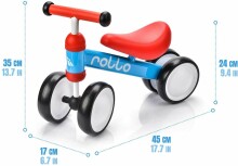 Meteor® Balance Bike Rollo Art.22637 mėlynas vaikų motoroleris su metaliniu rėmu