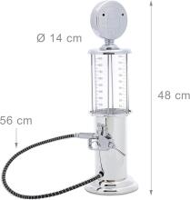 Relaxdays Chrome Drink Dispenser Art.128502 hromēts dzērienu dozators, alus degvielas sūknis, 900 ml