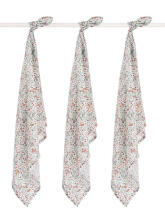 Jollein Muslin Bloom Art.535­-855-­65348 Augstākās kvalitātes muslina ietināšanas autiņš no bambusa, 3 gb. (70x70 cm)