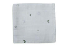 Jollein Muslin Mouth Cloth Stargaze Leaf Green Art.537-848-66091 - Augstākās kvalitātes muslina autiņš sejai, 3 gb. ( 31x31 cm)