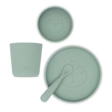 Jollein Dinner Set Silicone Ash Green Art.705-007-00095 Silikona trauku komplekts