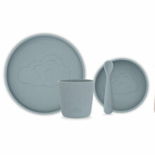 Jollein Dinner Set Silicone Storm Grey Art.705-007-65308 Silikona trauku komplekts