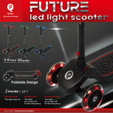 QPlay Future Led Light  Art.129987 Red Aukštos kokybės vaikiškas motoroleris su šviesos efektais