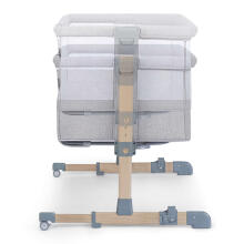 KinderKraft'21 Neste Air Art.KKLNEAIRGRY00W Grey Wood Bērnu gultiņa 2 in 1