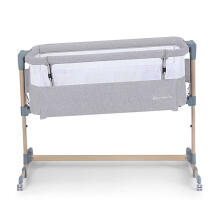 KinderKraft'21 Neste Air Art.KKLNEAIRGRY00W Grey Wood Bērnu gultiņa 2 in 1