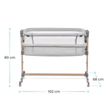 KinderKraft'21 Neste Air Art.KKLNEAIRGRY00W Grey Wood Bērnu gultiņa 2 in 1