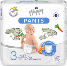 Happy Pants Midi Art.BB-055-MU26-001 Baby panty diapers size 3 from 6-11 kg, 26 pcs.