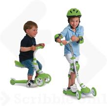 Mondo Scribble 5 in 1 Scooter Art.28574  Green  Трехколесный самокат c ручкой 5 в 1