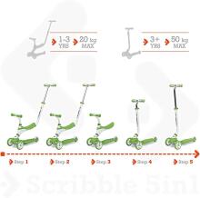 Mondo Scribble 5 in 1 Scooter Art.28575 Pink Skrejritenis ar rokturi 5 in1