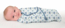 Summer Infant Art.57836 SwaddleMe Starlet Sky   Хлопковая пелёнка для комфортного сна, пеленания 3,2 кг до 6,4 кг.