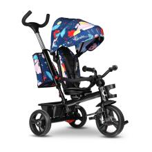 Lionelo Haari Art.131606 Blue Navy Bērnu trīsritenis ar rokturi un jumtiņu