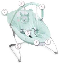 Momi Bouncer Glossy Lama Art.BULE00005 Modern rocking chair with music and vibration
