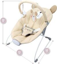 Momi Bouncer Glossy Bear Art.131975 Stilīgs mazuļu šūpuļkrēsls ar mūziku un vibrāciju