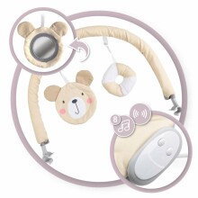 Momi Bouncer Glossy Bear Art.131975  Стильный детский шезлонг с музыкой и вибрацией
