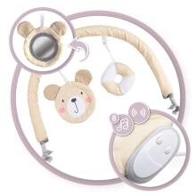 Momi Bouncer Glossy Bear Art.131975 Stilīgs mazuļu šūpuļkrēsls ar mūziku un vibrāciju