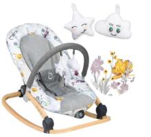 Momi Lumiwood Bouncer  Art.131977 Flower Stilīgs mazuļu šūpuļkrēsls