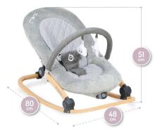 Momi Lumiwood Bouncer  Art.BULE00009 Star  Стильный детский шезлонг