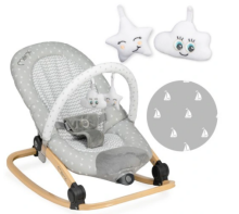Momi Lumiwood Bouncer  Art.BULE00009 Star  Стильный детский шезлонг