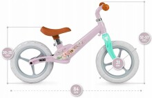 Momi Balance Bike Ulti Art.131986 Pink Feathers  Balansa velosipēds