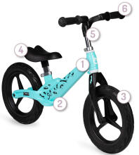 Momi Balance Bike Ulti Art.131987 Turquoise Arrow Balansa velosipēds