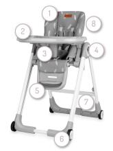 Momi Luxuria Art.132014 Dark Grey  Стульчик для кормления