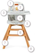 Momi Woodi Art.132017 Flowers Bērnu barošanas krēsls 3 vienā