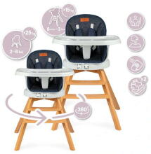 Momi Woodi Art.132023 Navy Blue  Детский стульчик для кормления 3 в 1