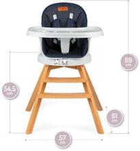 Momi Woodi Art.132023 Navy Blue  Детский стульчик для кормления 3 в 1