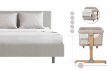 Momi Smart Bed  Art.LOZE00001 Beige  Bērnu gultiņa/šūpulītis 4 in 1